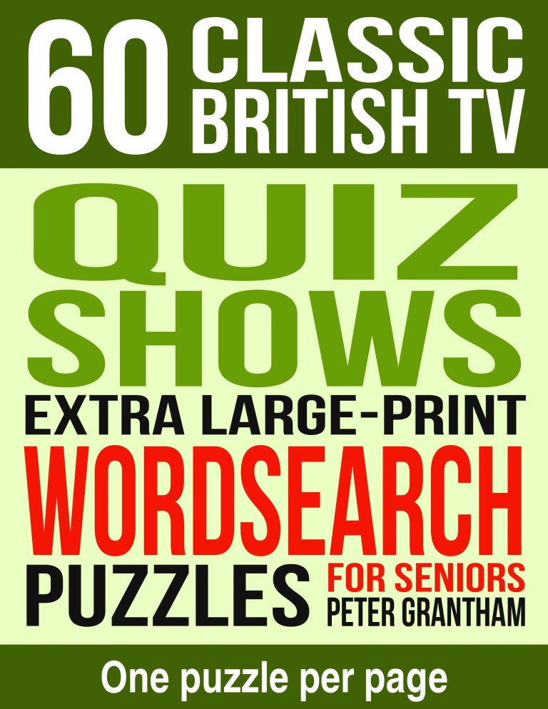 60 Classic British TV Quiz Shows wordsearch puzzles