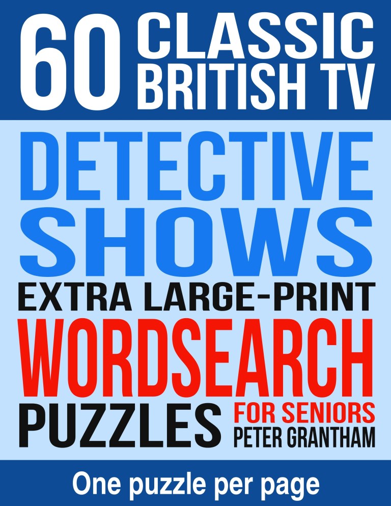 60 Classic British TV Detective Shows wordsearch puzzles